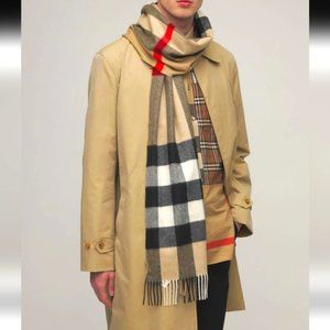 Classic Nova Check Cashmere/Wool Neck Scarf - 77" x 26.5"